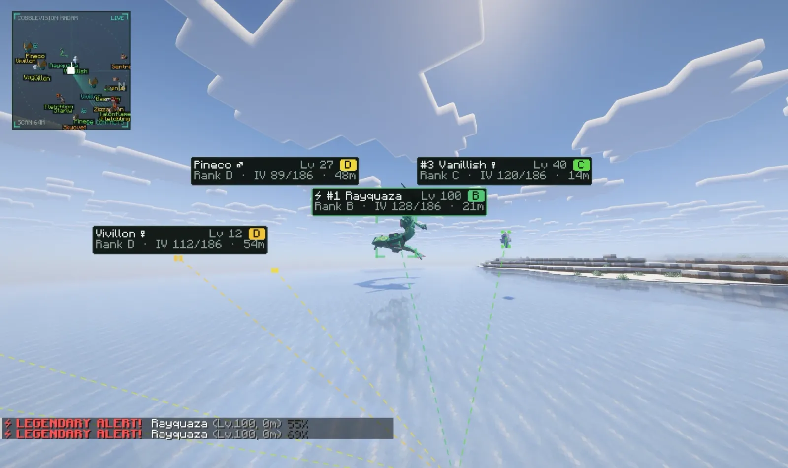 Info tags, tracers, radar and rare alerts, all on at once.